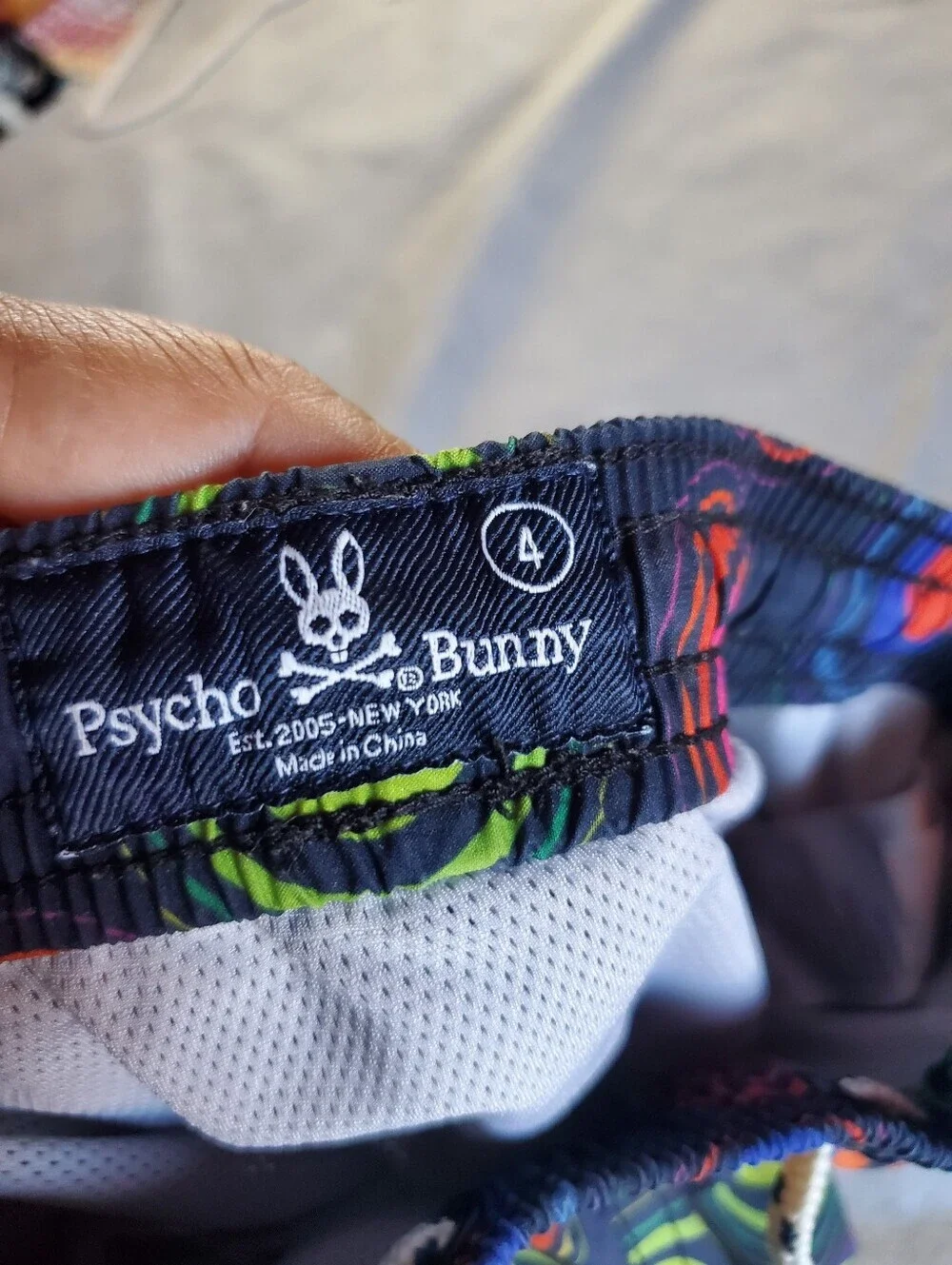 Psycho Bunny Boys Swim Trunks Multicolor Summer Beach Vacation Size 4 Mesh Lined